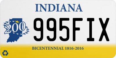IN license plate 995FIX