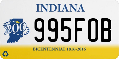 IN license plate 995FOB