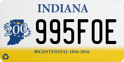 IN license plate 995FOE