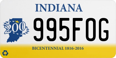 IN license plate 995FOG