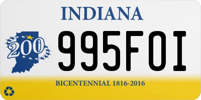 IN license plate 995FOI