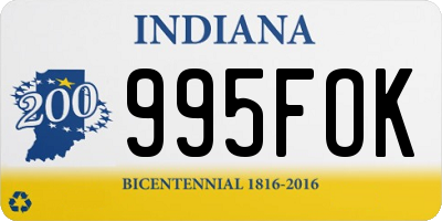 IN license plate 995FOK