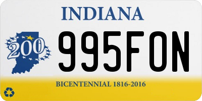 IN license plate 995FON