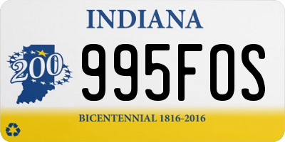 IN license plate 995FOS