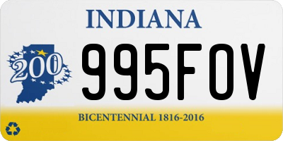 IN license plate 995FOV