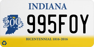 IN license plate 995FOY