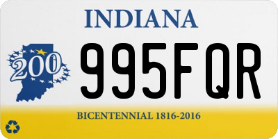 IN license plate 995FQR