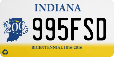 IN license plate 995FSD