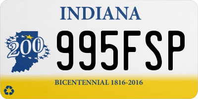 IN license plate 995FSP