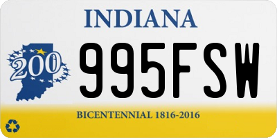 IN license plate 995FSW