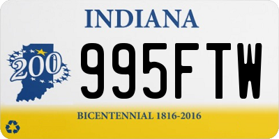 IN license plate 995FTW