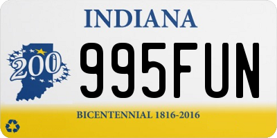 IN license plate 995FUN