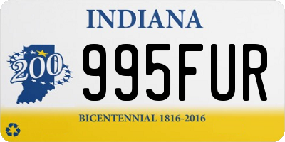 IN license plate 995FUR