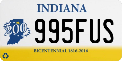 IN license plate 995FUS