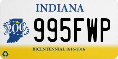 IN license plate 995FWP