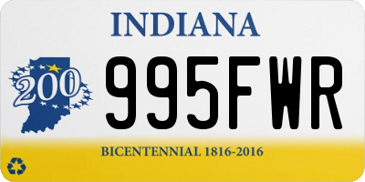 IN license plate 995FWR