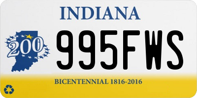 IN license plate 995FWS