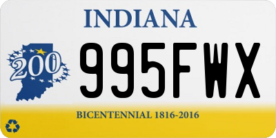 IN license plate 995FWX