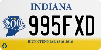 IN license plate 995FXD