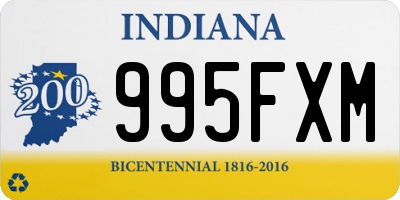 IN license plate 995FXM