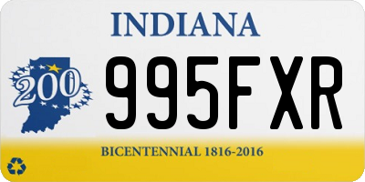 IN license plate 995FXR