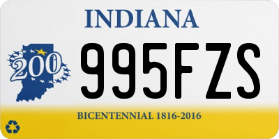 IN license plate 995FZS