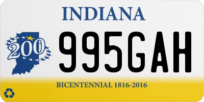 IN license plate 995GAH
