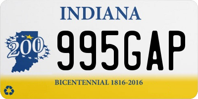 IN license plate 995GAP