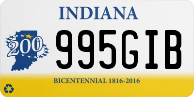 IN license plate 995GIB