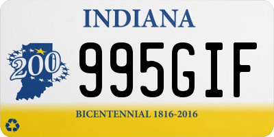 IN license plate 995GIF