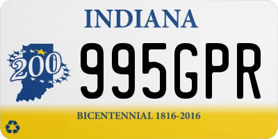 IN license plate 995GPR