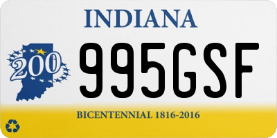 IN license plate 995GSF