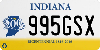 IN license plate 995GSX