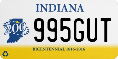 IN license plate 995GUT