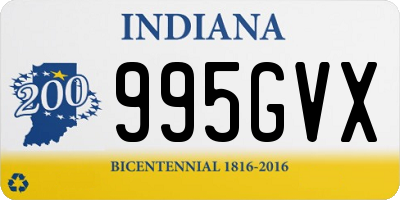 IN license plate 995GVX