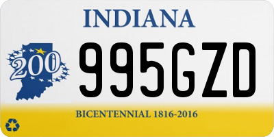 IN license plate 995GZD