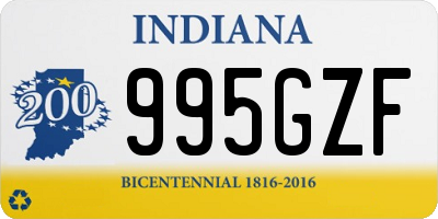 IN license plate 995GZF