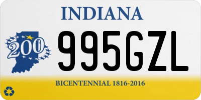 IN license plate 995GZL