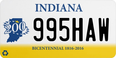 IN license plate 995HAW