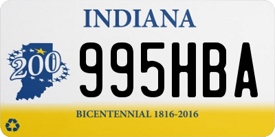 IN license plate 995HBA