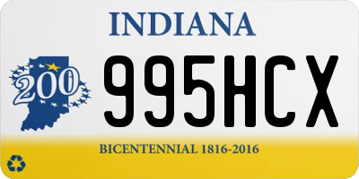 IN license plate 995HCX