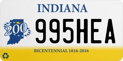 IN license plate 995HEA