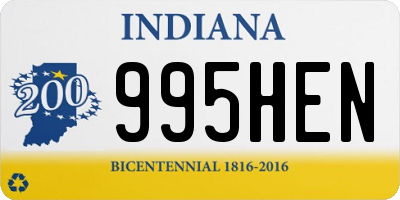 IN license plate 995HEN