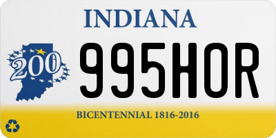 IN license plate 995HOR