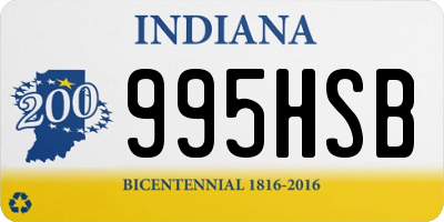 IN license plate 995HSB