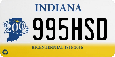 IN license plate 995HSD