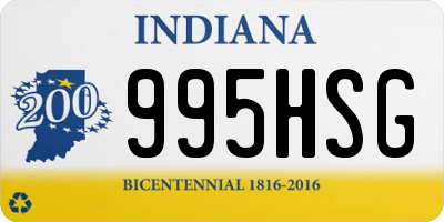 IN license plate 995HSG