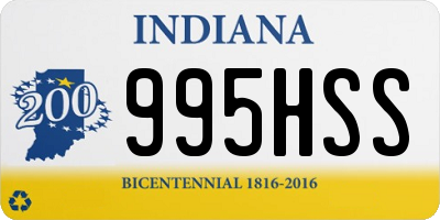 IN license plate 995HSS