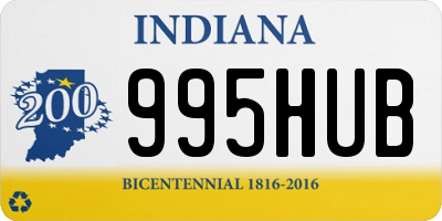 IN license plate 995HUB