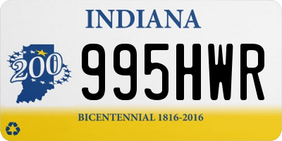 IN license plate 995HWR